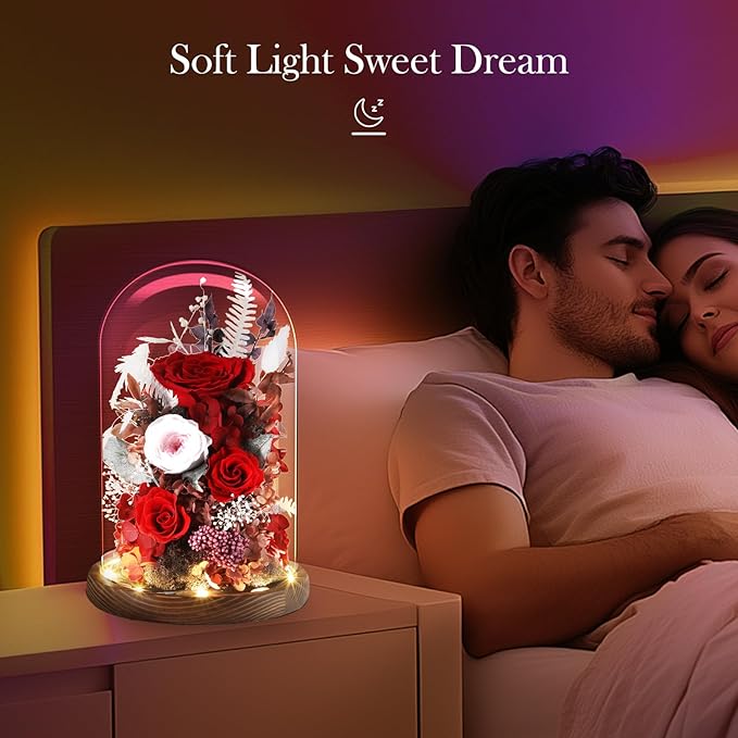 Eternal Rose Rose Red Flower Preserved Long Lasting Stable Color Natural Material Symbol of Everlasting Love for Wife Mothers Select Anniversary Rose Gift Birthday Present Christmas
