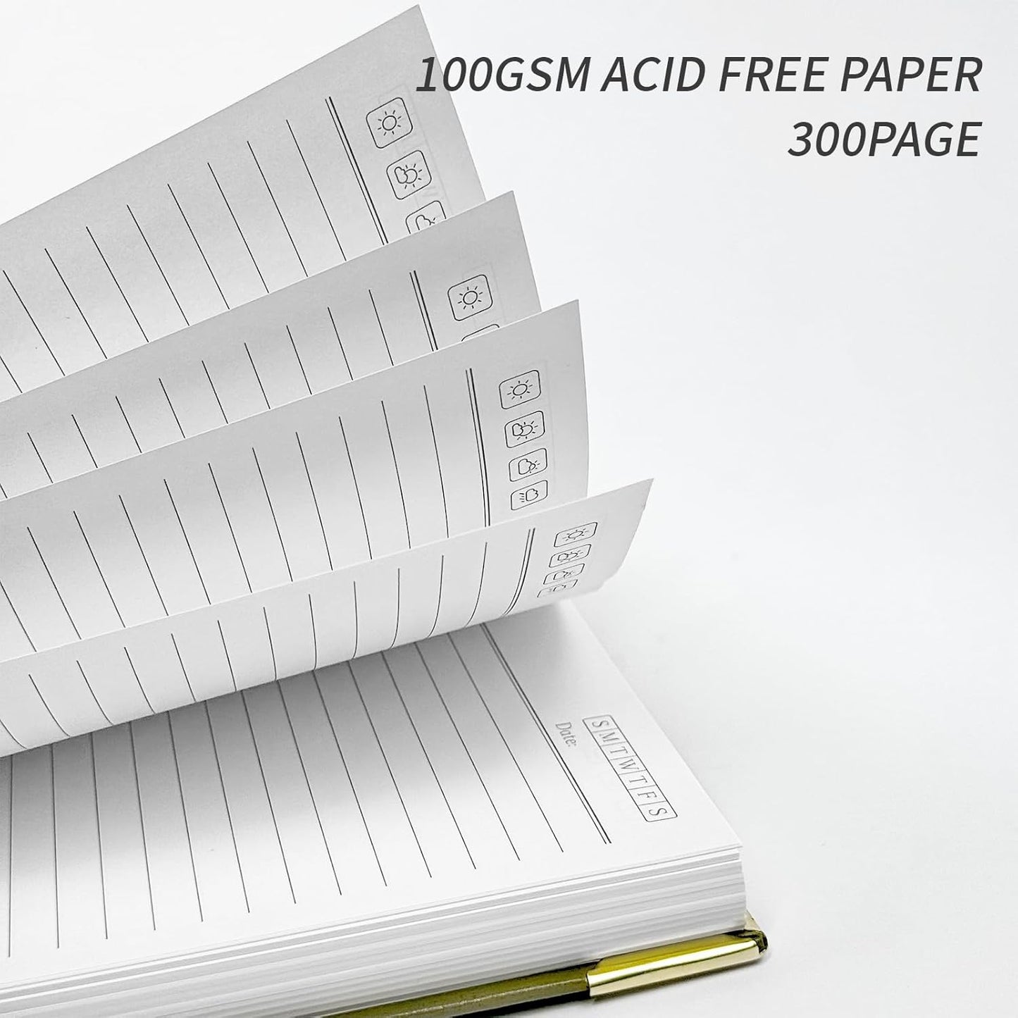 Skiennix Lined Spiral Journal - 300 Pages A4 Hardcover Notebook with Thick 100GSM Paper | Dark Green