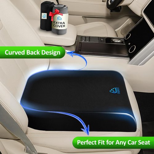 Memory Foam Seat Cushion - Ergonomic Relief for Back, Coccyx & Sciatica Pain | Ideal for Car, Wheelchair & Stadium (Gray)