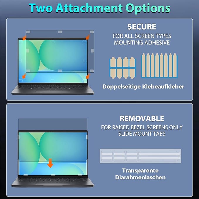 LUSA DESIGN Laptop Privacy Screen 16 Inch, Laptop Screen Privacy Shield 16:10 Aspect Ratio Anti-Glare Blue Light Computer Monitor Protector,