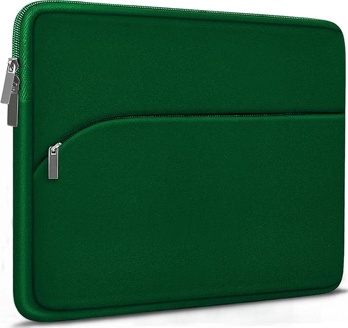 Laptop Case 14 inch, Slim Portable Monitor Protective Cover with Front Pocket, Traveling Computer Carrying Bag Laptop Sleeve Compatible for MacBook Air/Pro, HP, Dell, Lenovo, Acer, Dark Green