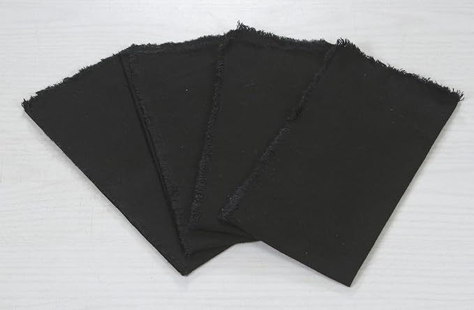 ACCENTHOME Black Cotton Linen Napkin Set of 12 18x18 inch Dinner Napkins - Washable Soft Premium Reusable Perfect Fall Thanksgiving Table Napkins for Family Dinners Christmas Weddings & Everyday Use