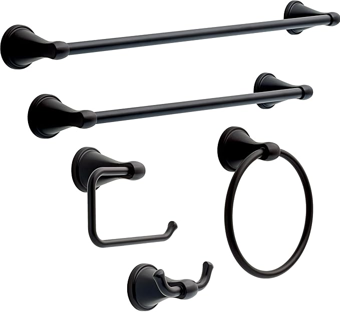Delta Faucet Becker (1-Pack) Towel/Robe Hook for Bathroom, Matte Black, Wall Mounted BCK35-MB