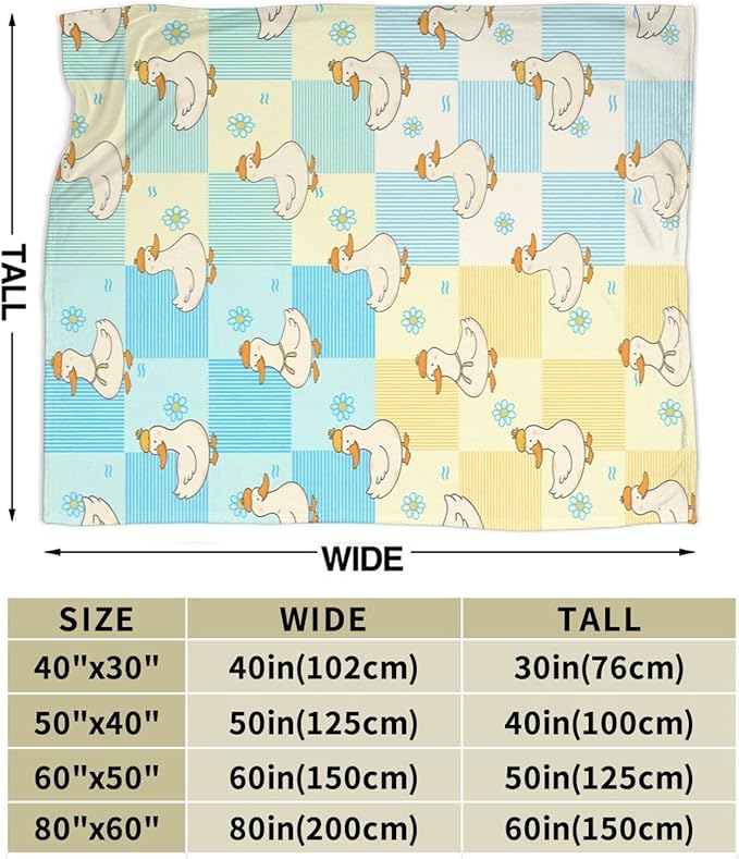 Funny Duck Blanket Cute Duck Throw Blanket Soft Cozy Fleece Fuzzy Stuffed Plush Flannel Gifts for Girls Women Boys Kids Adults 40''x50''