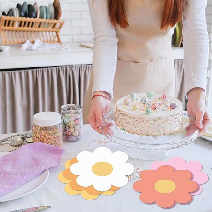 120Pcs Floral Napkins Decorative Disposable, Colorful Daisy Birthday Decorations Groovy Boho Party Napkins Daisies Dinner Napkins for Birthday Baby Shower Wedding Tea Party Supplies