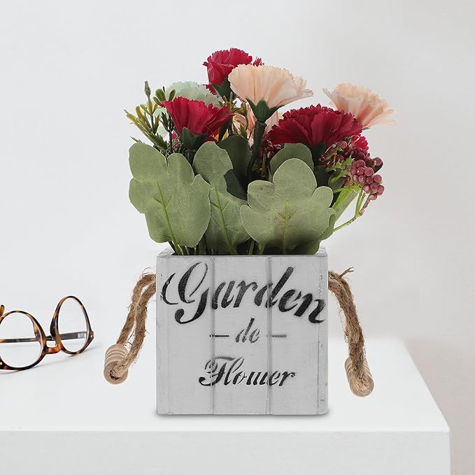 Artificial Potted Plant Adornment Small Fake Flowers Bonsai Decor for Home Office Tabletop Realistic Artificial Flower Arrangements Decoration No Water Needed for Windowsill and