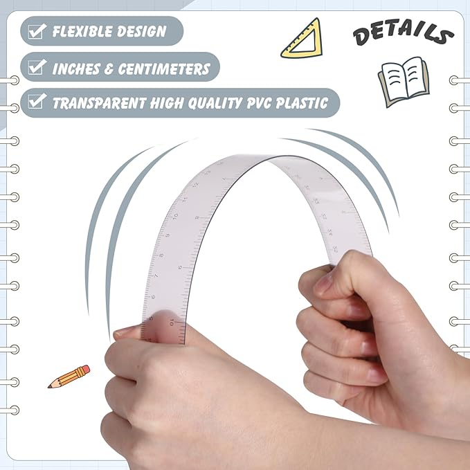 ForraFun 60 Pcs Plastic Clear Rulers 12 Inch, Transparent Assorted Color Ruler Bulk, with Imperial and Metric Scales for Home Office Supplies, Available in 6 Colors(Morandi)