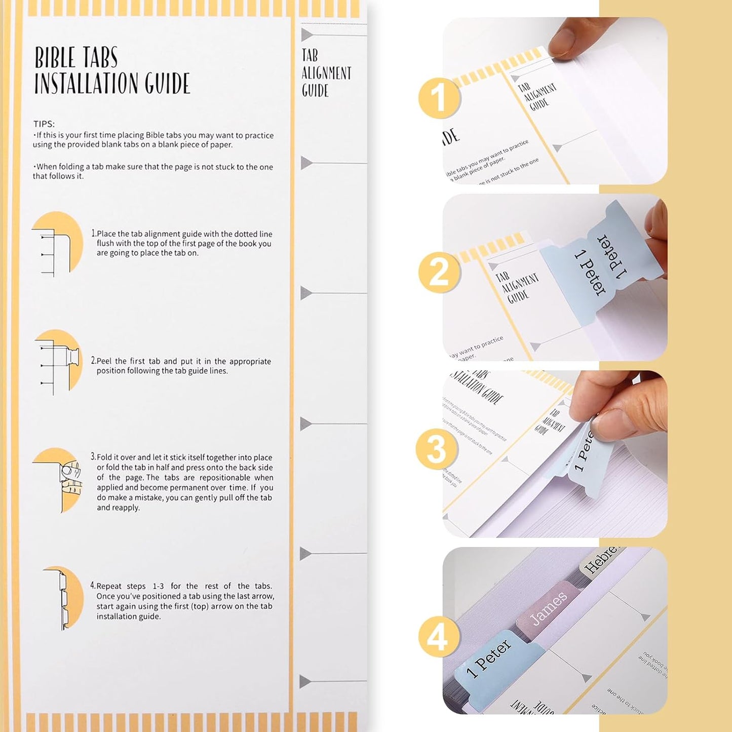 Skiennix Bible Dividers Tabs - 90 Large Print Index Bookmarks for Easy Study | Ideal Christian Gifts