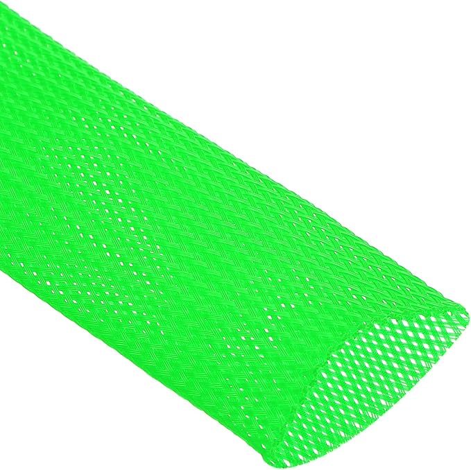 uxcell Expandable Sleeving,2 3/8-inch 10ft Cable Sleeve, Green