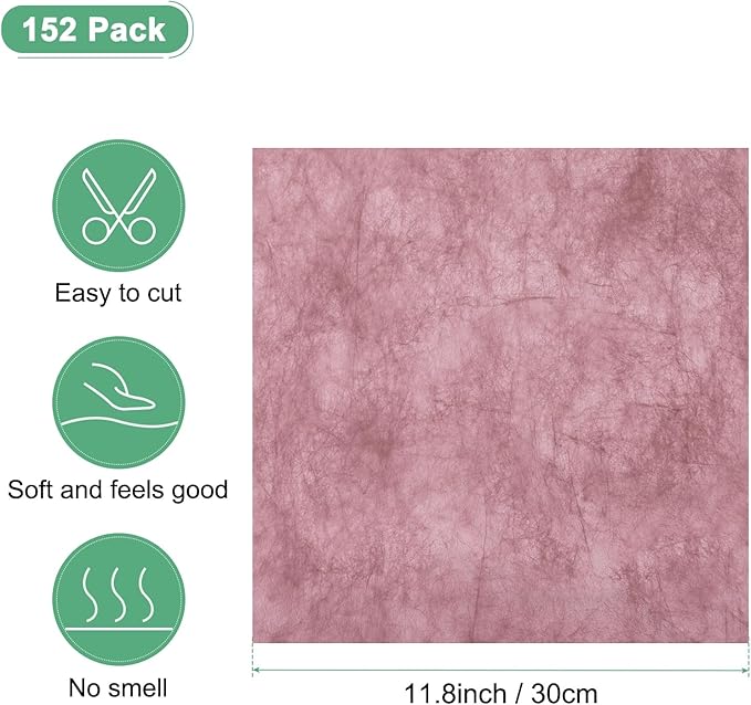 M METERXITY 152-Sheet Korean Cotton Wrapping Flower Paper, 11.8 Inch/ 30cm Waterproof Floral Wrapping Cotton Paper for Bouquets/Gift Packaging [Dark Pink]