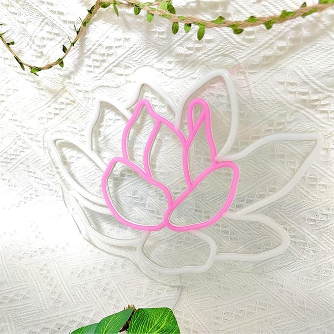 Neon Sign Lotus Flower Neon Sign for Wall Decor,Led Signs,Decoration Neon Lights for School Class Party Family Wall Decor Custom Cute Neon Signs Gift Birthday Wedding Party Size:40 * 29cm