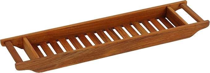 Bare Decor Vaske Natural Teak Wood Bathtub Caddy, 33" Wide