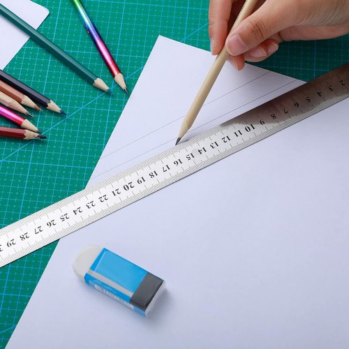 Lothee 6-Piece Stainless Steel Yard Stick Set - Durable 40-Inch Measuring Rulers for Classroom & Woodworking
