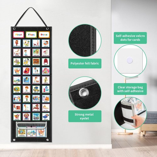 Regeleto X-Large Visual Schedule Chart - 92 Behavior Cards for Student Routines | Daily Learning Planner
