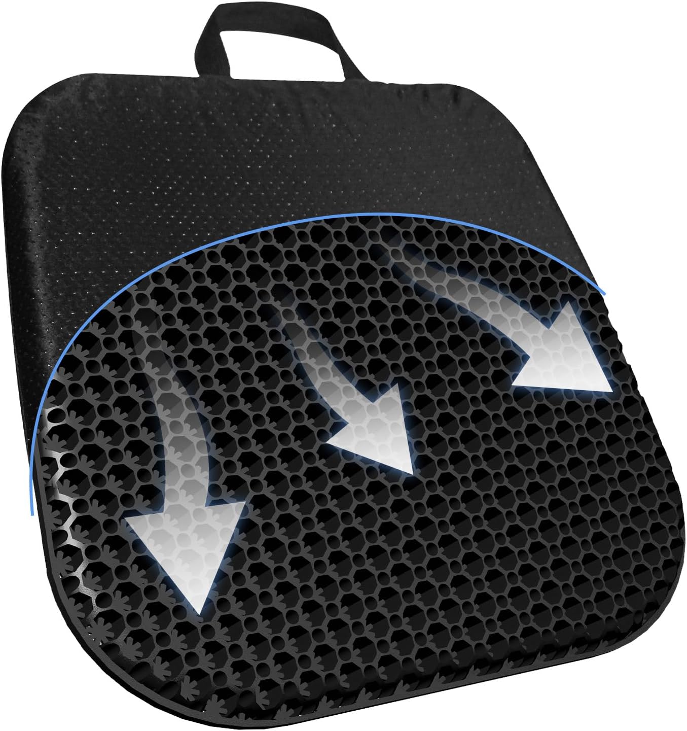 Skiennix Gel Seat Cushion - Thick, Soft & Breathable for Long Sitting | 18 x 17 Inches, Black