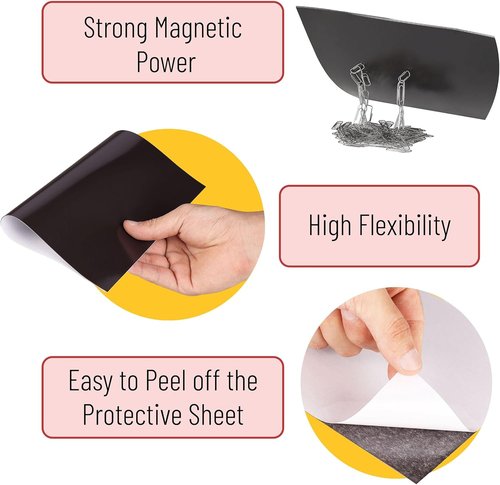 Mr. Pen - Flexible Adhesive Magnetic Sheets | 4" x 6", 10 Pack, Cuttable Picture Magnets
