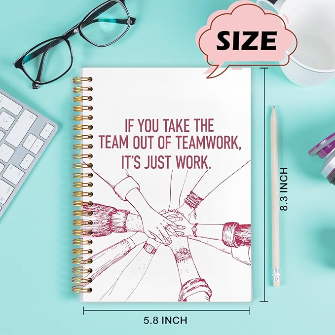 Yhtrg Welcome to the Team Gifts Spiral Notebooks, Gifts for Team Members at Work, Work Team Gifts for Employees, Journal Notebook for Women Men Coworkers, 5.5x8.3 Inch