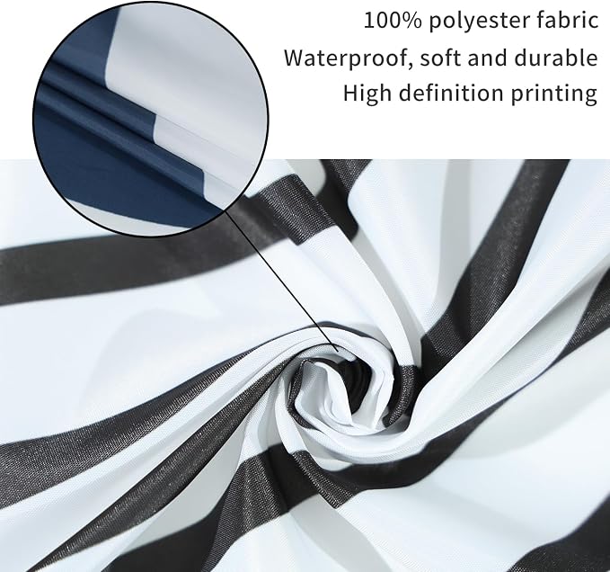 Boho Shower Curtain Mid Century Modern Shower Curtains For Bathroom Black and White Striped Minimalist Abstract Geometric Bohemian Shower Curtain Set Waterproof Fabric Bathroom Curtain 72x72 Inches