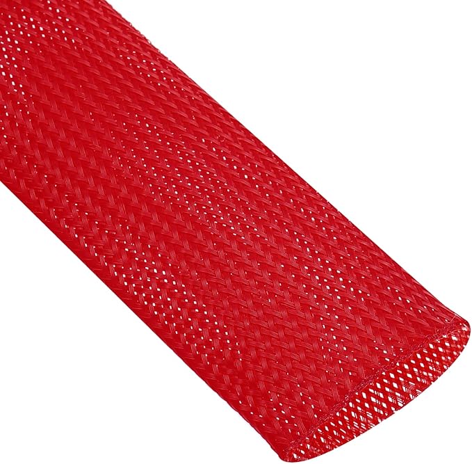 uxcell Expandable Sleeving, 2-inch 10ft Cable Sleeve, Red