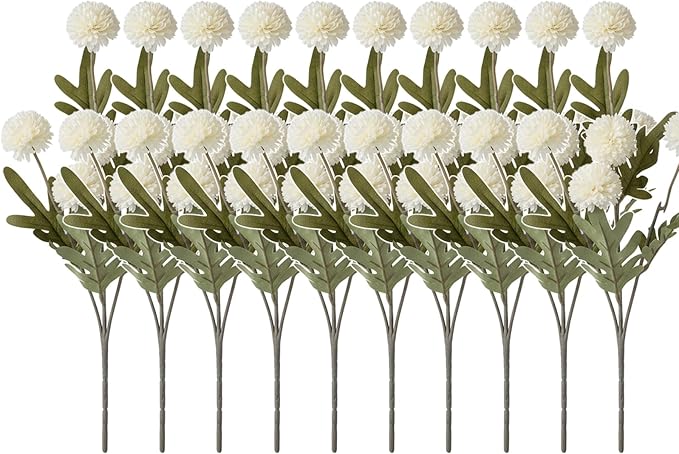 Artificial Hydrangea Flowers Fake Hydrangeas Faux Flowers Bouquet Artificial Plants for Wedding Home Office Decor Excluding vases-（Milk White 10 PCS）