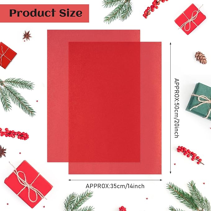 NEBURORA 120 Sheets Red Tissue Paper - 14 x 20 Inches, Christmas Wrapping Paper Bulk for Gift Bags, Packaging, Floral Filler, Crafts, Birthday, Wedding, Valentine's Decor