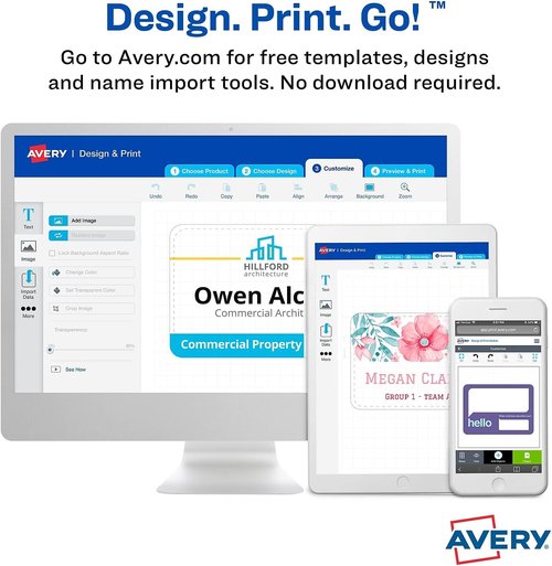 Avery 45395 Adhesive Name Badge Labels - 2-1/3" x 3-3/8" - White - 400 Labels Per Box