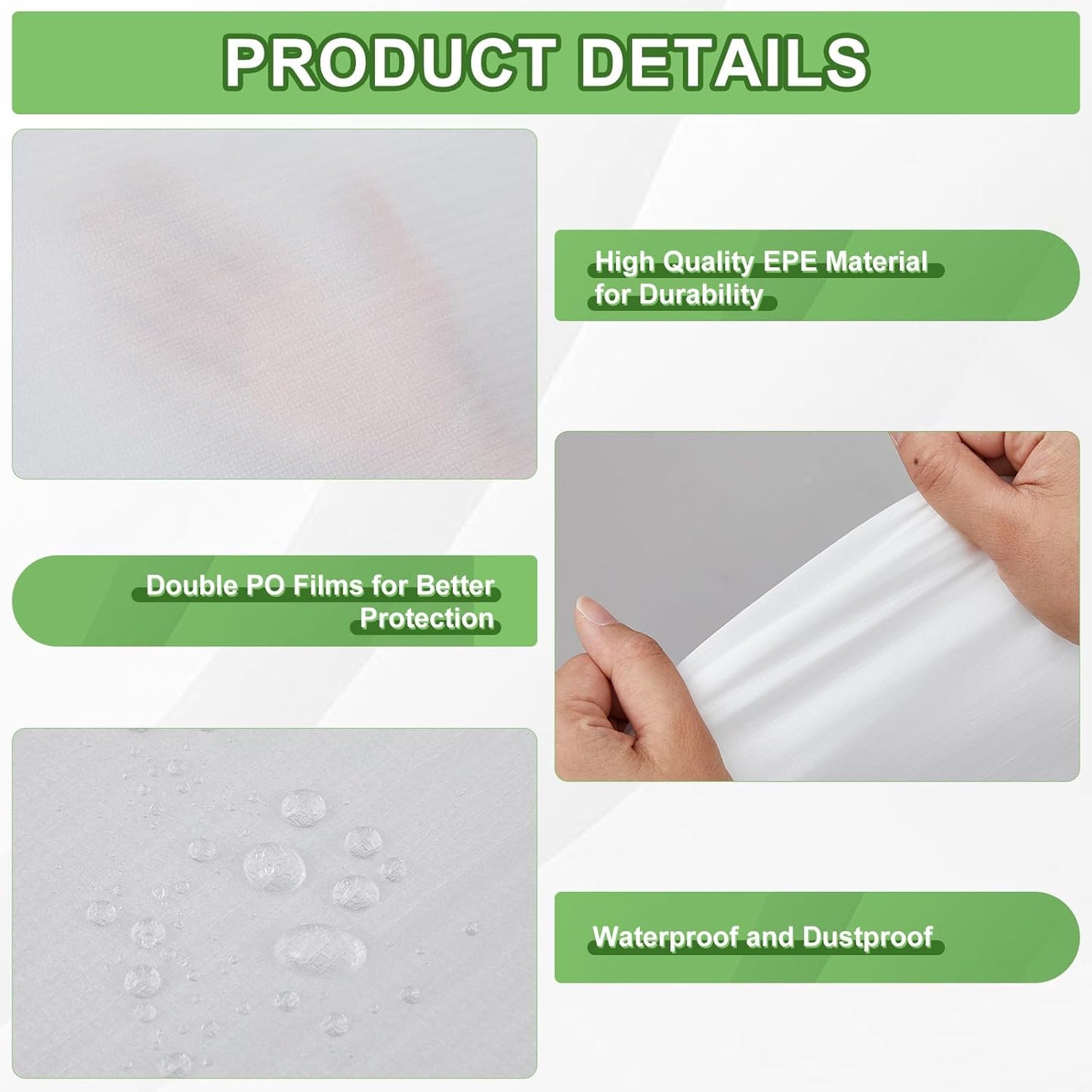 Skiennix Extra Large Foam Pouches - 30 Pcs 20x20 Inch Cushion Wrap for Moving Fragile Items