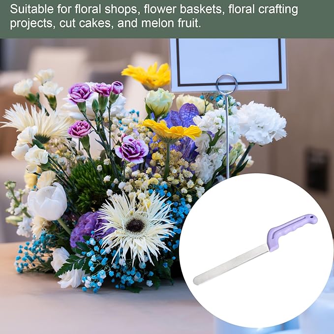 YOKIVE 1 Pcs Floral Foam Cutters, Iron Flowers Mud Bricks Handle Steel Cutters for Cut Flowers Blocks Cakes Fruit Florist (Light Purple, 14.2 Inch)