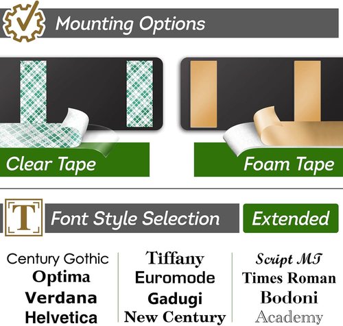Prestige Custom Office Door Signs | Personalized Name Plates - 2.5x8 Inch, 18 Color Options
