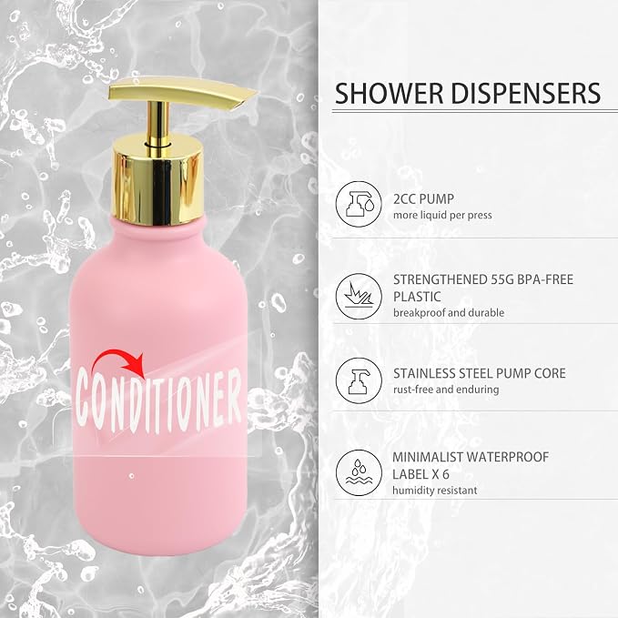 XLHOMO Pink Bathroom Accessories Set - 10 Piece Bathroom Accessory Set with Trash Can, Soap Dispenser, Soap Dish, Toothbrush Holder and Cup, Toilet Brush, Qtip Holder, Bathroom Decor Sets Complete