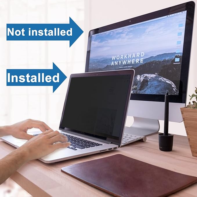 Laptop Privacy Screen 14 Inch for HP Dell Acer Asus Lenovo Thinkpad Envy Xps, 16:10 Aspect IPROKKO Removable 14in Anti Blue Light Glare Privacy Filter Shield, Anti Spy Computer Monitor Security