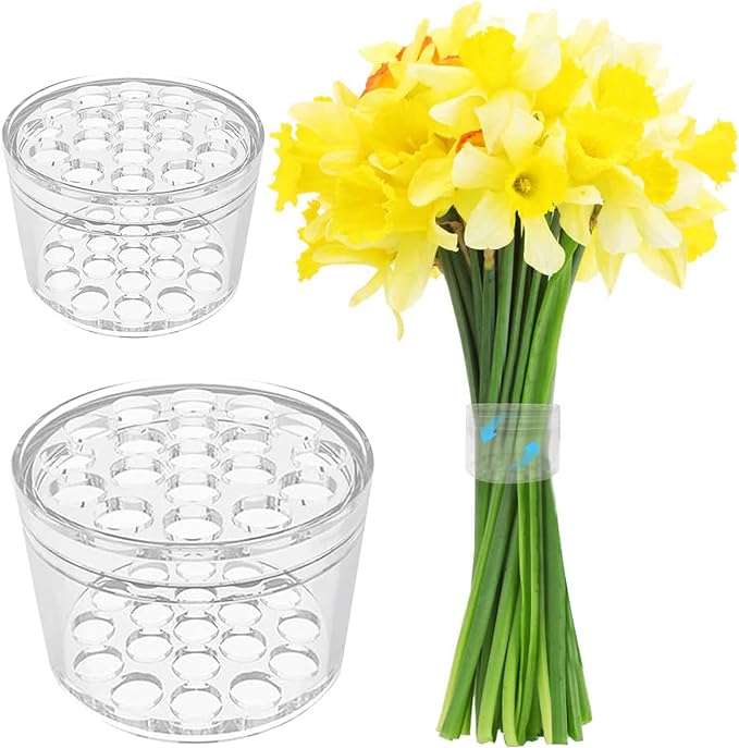 2 Pack Spiral Ikebana Stem Holder for Flowers - Clear Floral Frog Arranger for DIY Bouquet, Vase Display, Flower Arrangement Supplies, Wedding & Home Decor(Clear, S+L)
