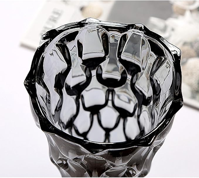 9.85" High Gray Glass Flower Vase for Home Decor, Dining Wedding Table Office Holiday Party Centerpiece Decoration