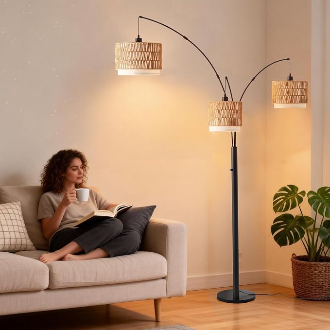 Floor Lamp with Shelves, Flower Floor Lamp for Living Room, Flower Standing Lamp with 3 Bulbs, Unique Corner Lamp with 3 Color Temperature, Foot Switch, Floral Tall Lamp for Bedroom Kids Home