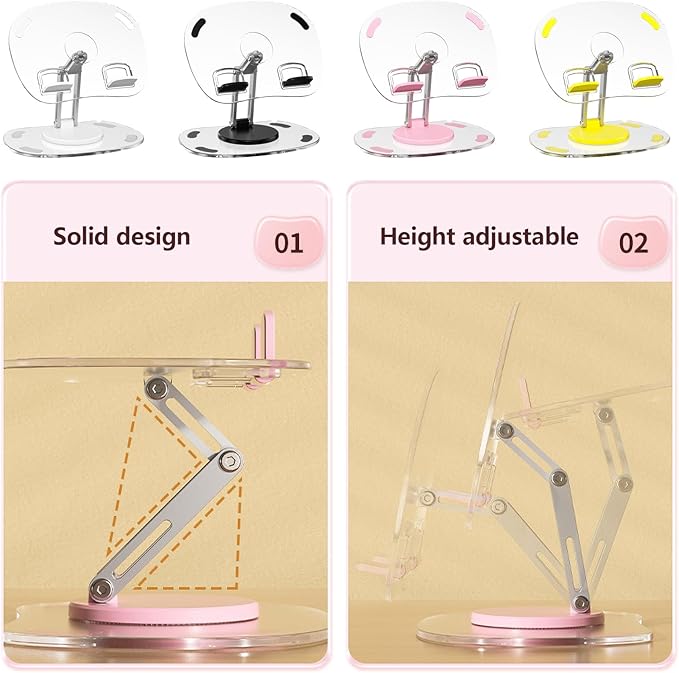 Ywmsfl Notebook Holder Adjustable Heights Clear Tablet Stand Compatible for Notebook Portable Desk Stand Organizers Laptop