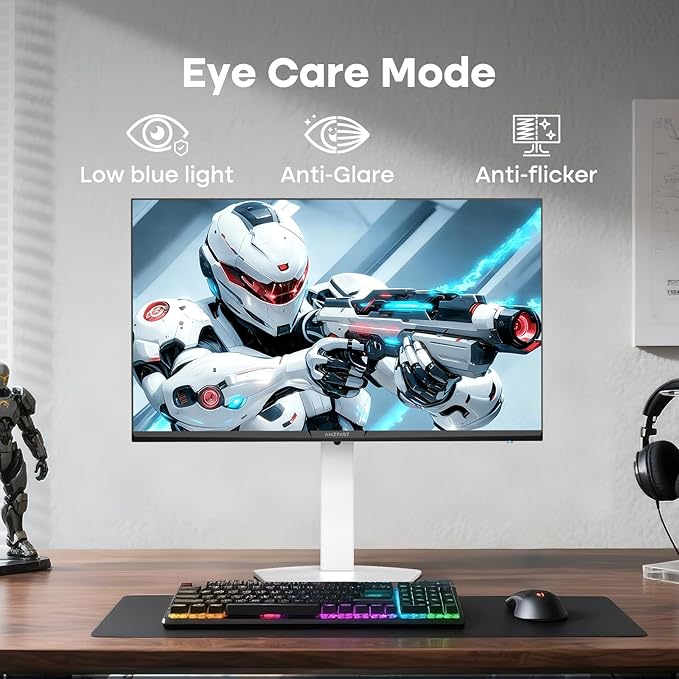 Amzfast 24 Inch Gaming Monitor 180Hz QHD 2k 2560 ×1440p Monitor, 1ms G-SYNC Compatible,Built-in Speakers,96% DCI-P3,HDR10, Height Adjustable, IPS Monitor with HDMI 2.0 x 2 & DP 1.4 x 2, AMZG24F6Q