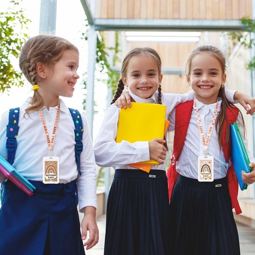 Ctosree Rainbow Hall Pass Lanyards Set - Unbreakable PVC Teacher Supplies for Classroom | 8 Pieces