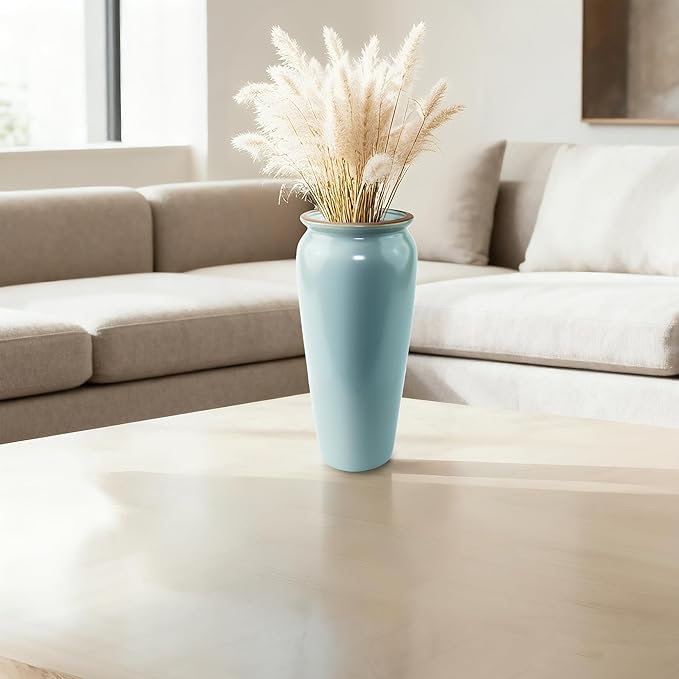 8-inch ice Cracked Glazed Ceramic vase, Modern Eastern Style Ceramic vase, Dining Table, Central Living Room Shelf Decoration (TQ02)