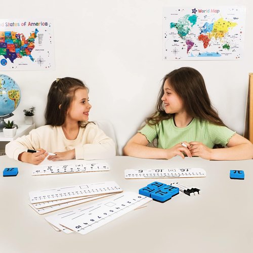 Simply Magic 12-Pack Double-Sided Dry Erase Number Line White Boards - 4"x12" Classroom Essentials