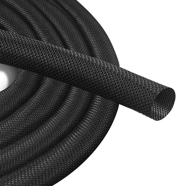 Secbolt Cord Protectors from Pets No Chew, 25ft - 3/8 inch Ultra Durable Cord Covers for Pets, Bite-Resistant Cable and Wire Protector for Cats, Dogs, Rabbits - Black