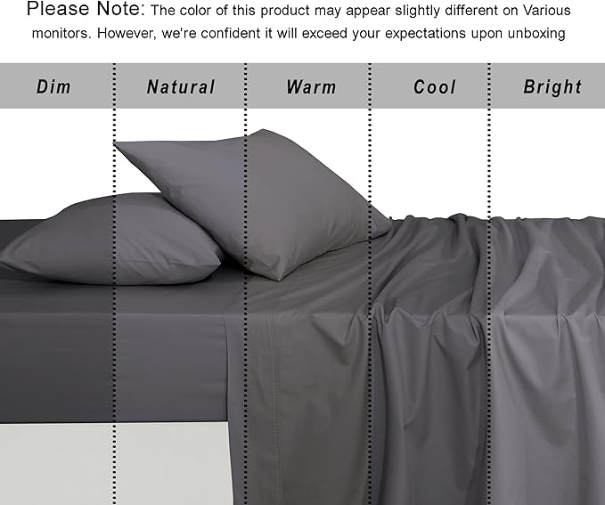 RUVANTI 100% Organic Cotton Sheets California King, Percale Weave, GOTS Certified, 4-Piece Set, Deep Pocket 13", Crisp & Breathable, Soft Durable Bedding, Sábanas Algodón Orgánico – Silver Filigree