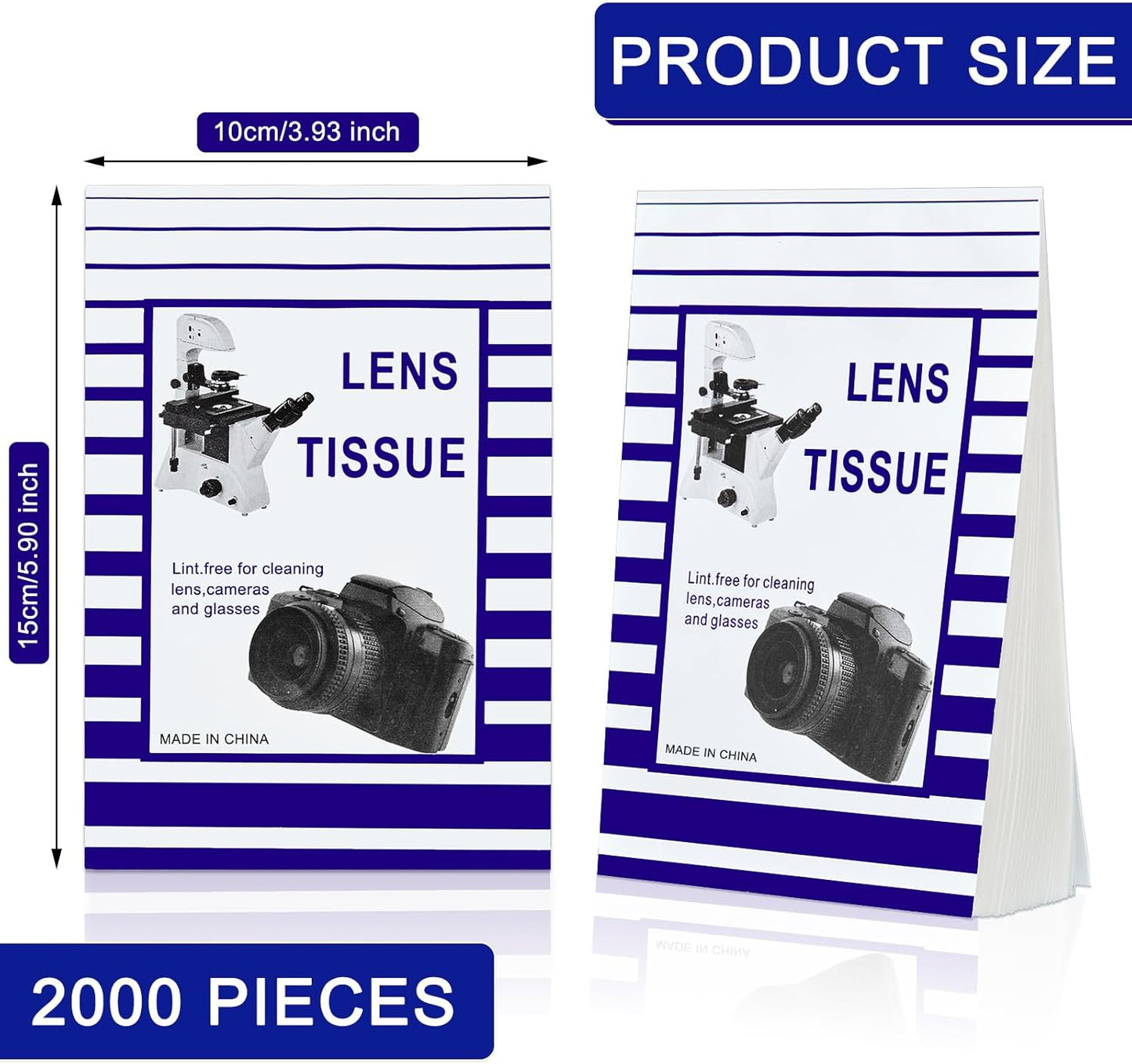 Skiennix Lens Cleaning Paper - 500 Sheets with 2 Double-Sided Cloths for Cameras, Glasses & Screens