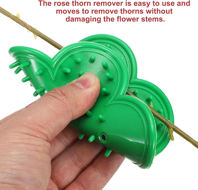 HARFINGTON 2pcs Rose Thorn Stripper Tool Set 5.5" 4.7" Metal PVC Flower Thorn Leaf Remover Flower Stem and Leaf Stripping for Gardening Home Florist Arrangement, Blue Green