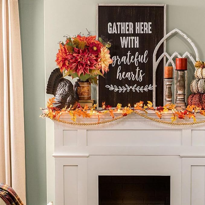 Briful Fall Flowers Artificial Bouquet for Decoration, Fake Silk Flowers Arrangements with Dahlia & Mums Mixed Autumn Floral Stems for Home Room Fall Table Centerpiece Wedding Party Decor
