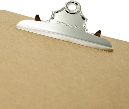 Officemate Recycled Wood Clipboards - 6 Inch Clip, Letter Size (9 x 12.5 Inches), Brown | 6 Pack
