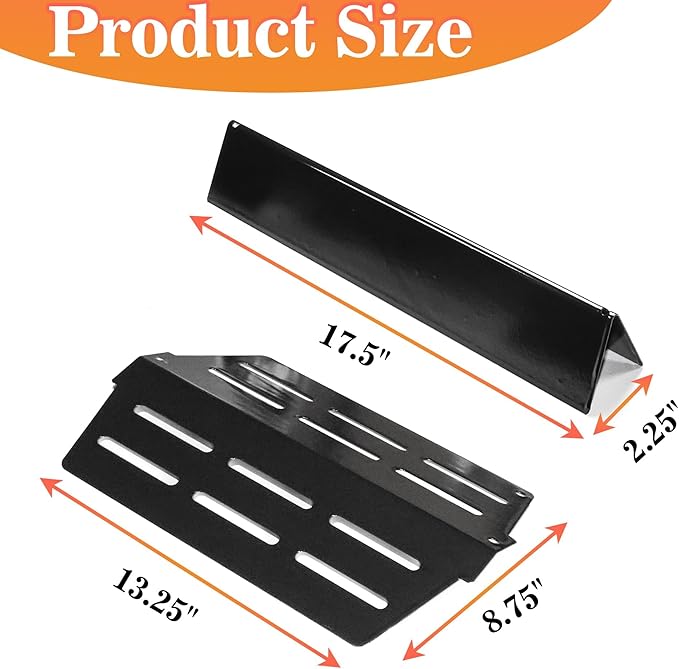 KATEEDY Heat Deflectors for Weber Genesis 300 Series Grills,Compatible with Genesis E310 E320 E330 S310 S320 S330 - Replacement Parts for Weber 7620 7621 7622 65055, 17.5 inch Heat Shield Plates