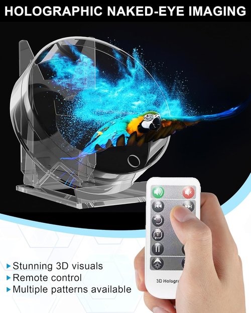 Skiennix 3D Hologram Projector - HD LED Advertising Display with Cover Picture Spinner | 4.7 Inch