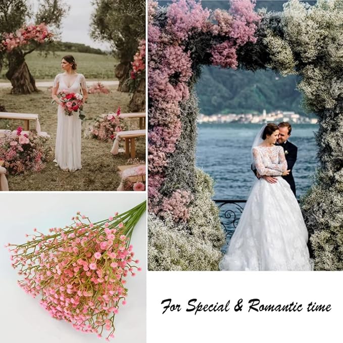 Bringsine Baby Breath Gypsophila Deco Pink Colour Artificial Flowers for Wedding 30 Pieces/lot