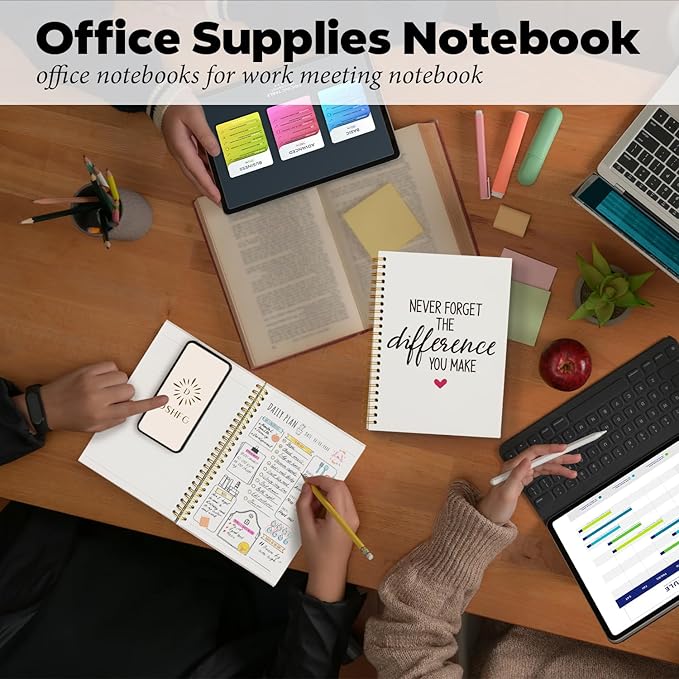 DSHFG Motivational Office Journal Notebooks for Work Women Appreciation Gifts, Inspirational Journal Notebook Employees Gifts, Journals Office Supplies, Never Forget The Difference You Make, 5.5x8.3