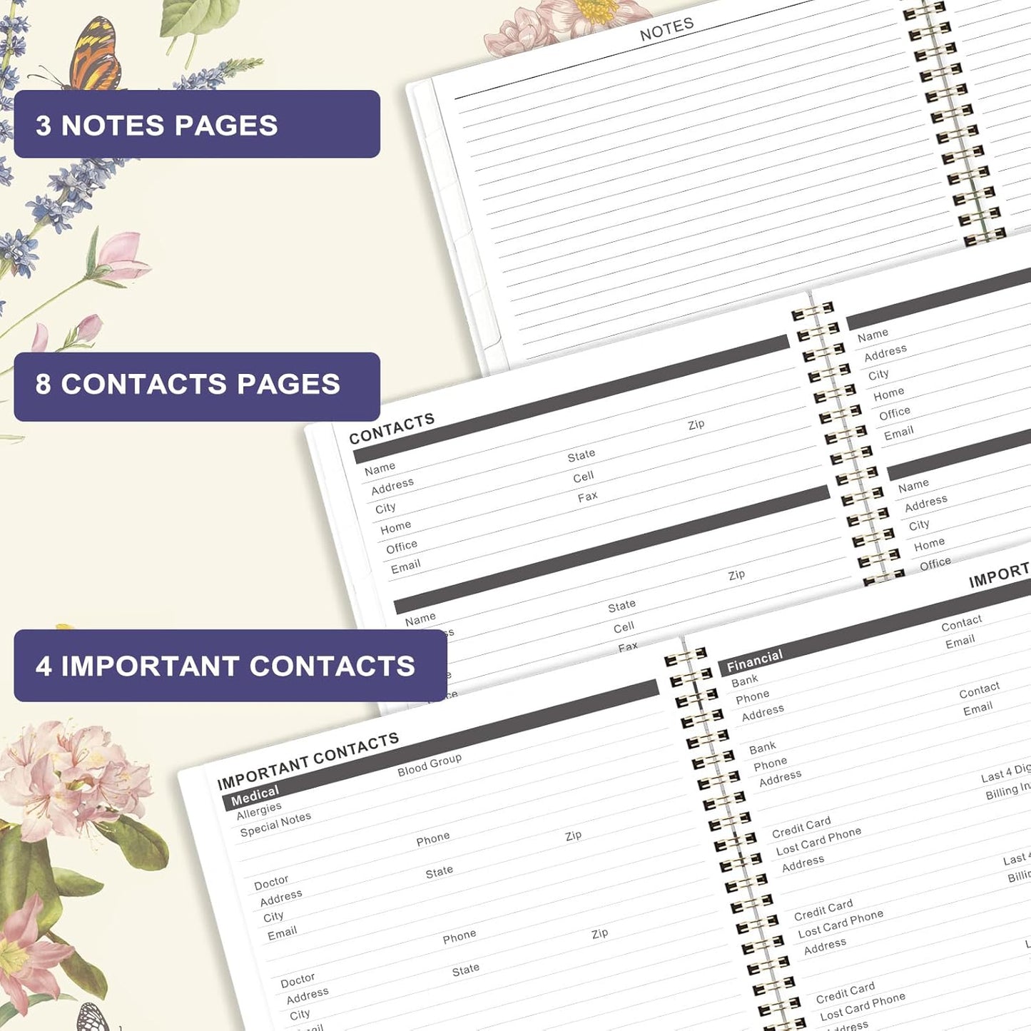 2026-2029 Monthly Planner | 3-Year Calendar with Tabs, Pocket Size, 8.5'' x 11''